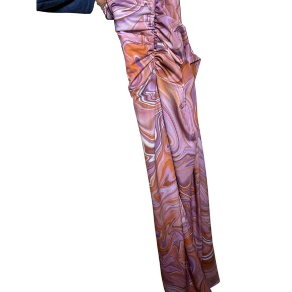 House of CB Kasia Purple Swirl Cutout Midi Dress Sz. L - Picture 6 of 9